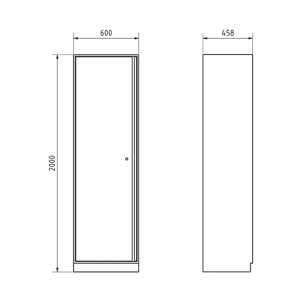 KRAFTWERK Armoire haute Mobilio, L x P x H 600 x 458 x 2000 mm, disponible en 2 versions