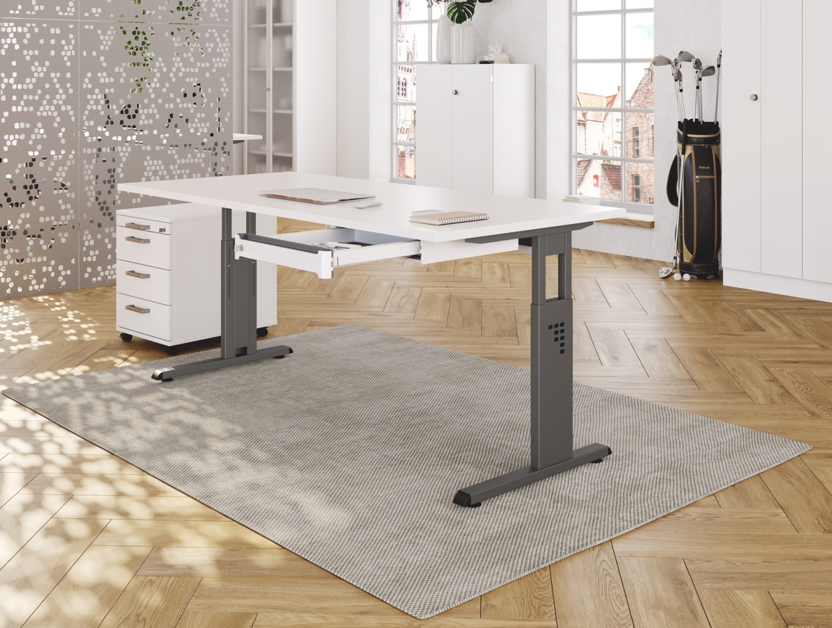 Unterbauschublade Smart Office für Schreibtische, abschliessbar, weiss, 430 x 410 x 70 mm