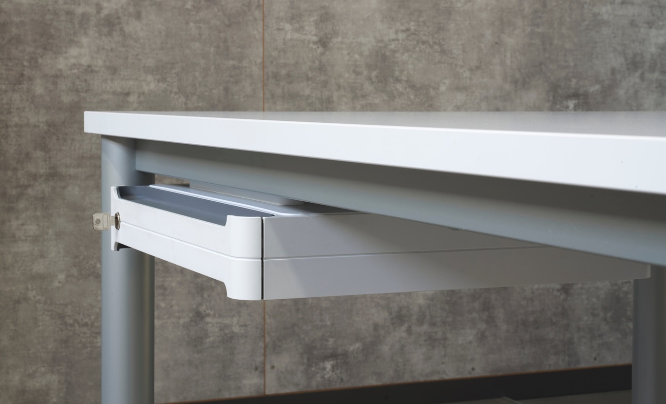 Unterbauschublade Smart Office für Schreibtische, abschliessbar, weiss, 430 x 410 x 70 mm