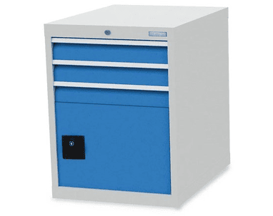 Bedrunka+Hirth Armoire à tiroirs, R 18-24, 3 tiroirs et 1 porte battante, l x p x h 555 x 736 x 819 mm