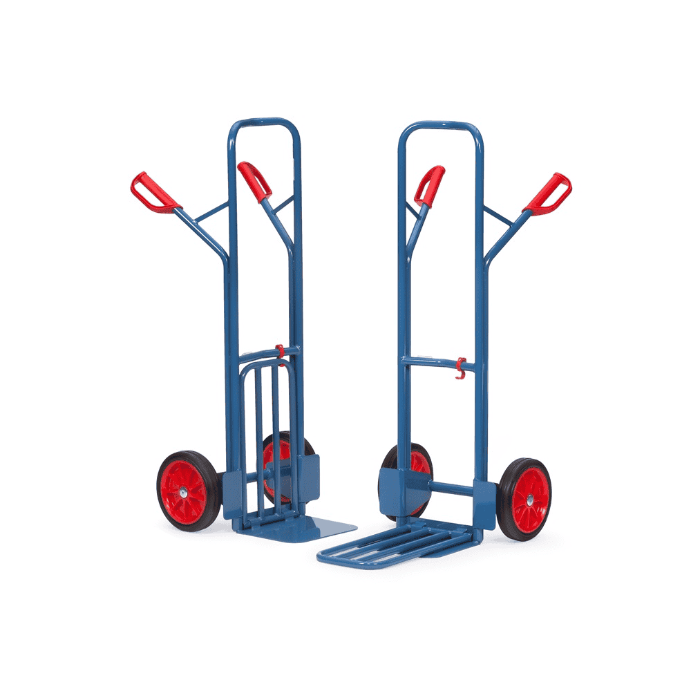 Fetra Diable pour colis 300 kg de capacité de charge, hauteur 1300 mm, pelle en tôle d'acier et pliable