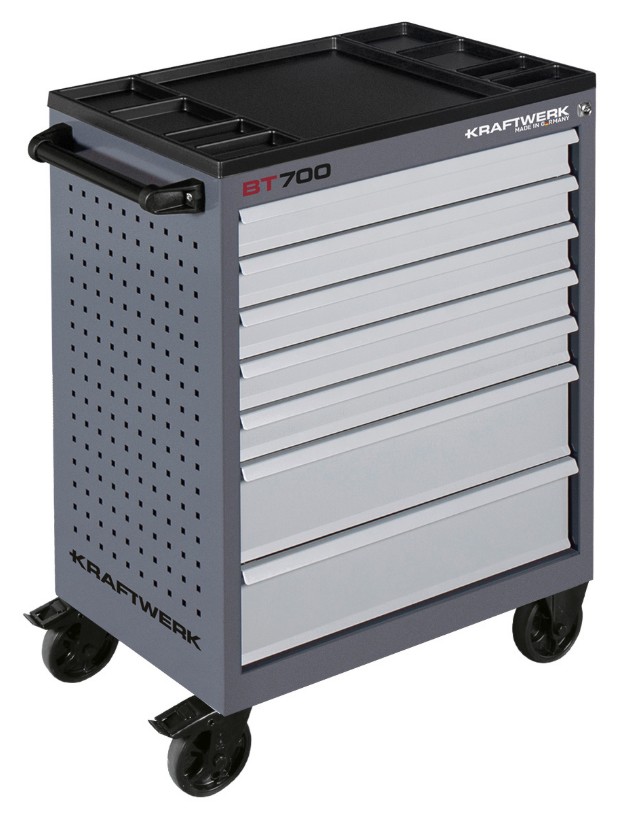 KRAFTWERK BT LINE Werkstattwagen BT700 7 Schubladen mit PB, inkl. Werkzeug, 198-teilig, BxTxH 719 x 474 x 1000 mm