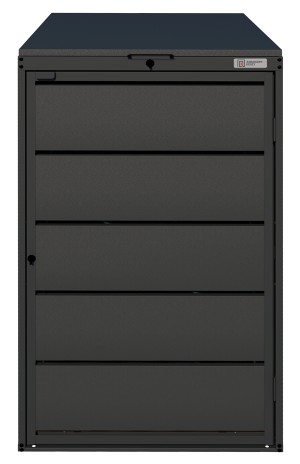 Abri pour poubelles de 240 litres, en acier galvanisé, RAL 7016, disponible en plusieurs modèles