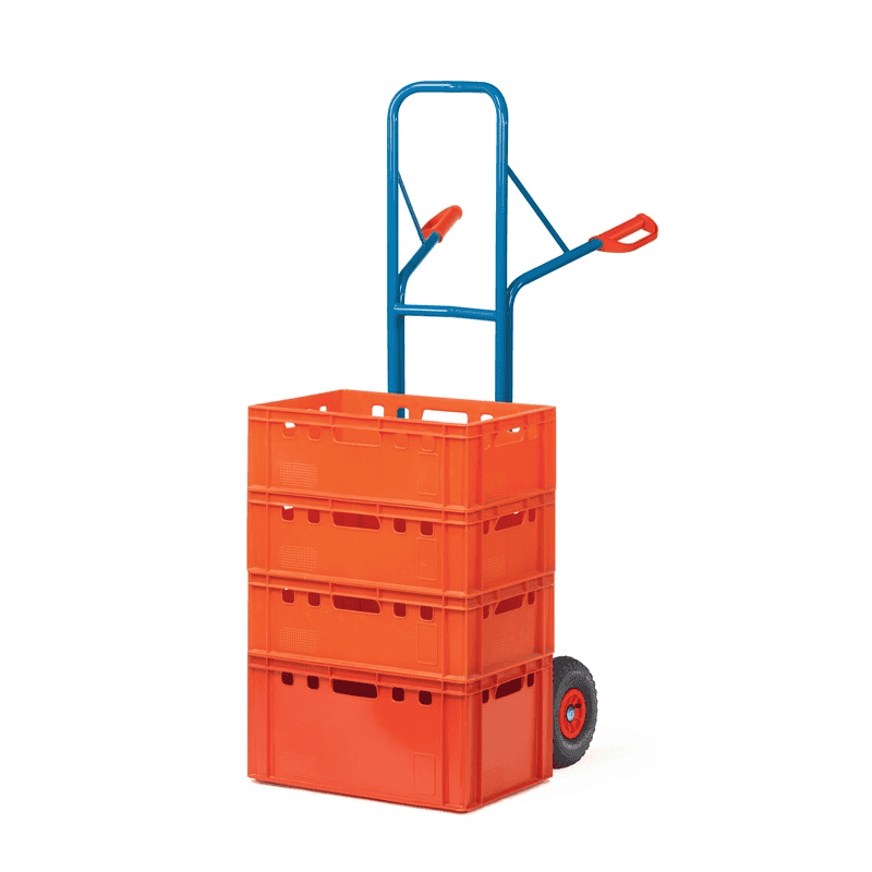 Fetra Diable en tube d'acier, hauteur 1600 mm, plateau extra large