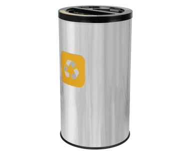 Abfalltrennbehälter Stream Double aus Edelstahl mit Trennsystem, Recycling, 2 × 35 Liter