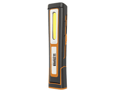 Steffen LED Akku-Arbeitsleuchte 10 W, 1'000 + 180 lm, 5700 K, 180° drehbar, IP65, schwarz/orange