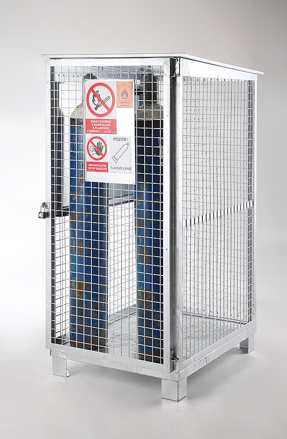 Bereitschaftslager für 6 - 12 Gasflaschen technischer Gase