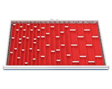 Jeu de plaques de benne 71 pièces, R 36-24, dimensions utiles des tiroirs 900 x 600 mm, hauteur de façade 50 / 75 mm