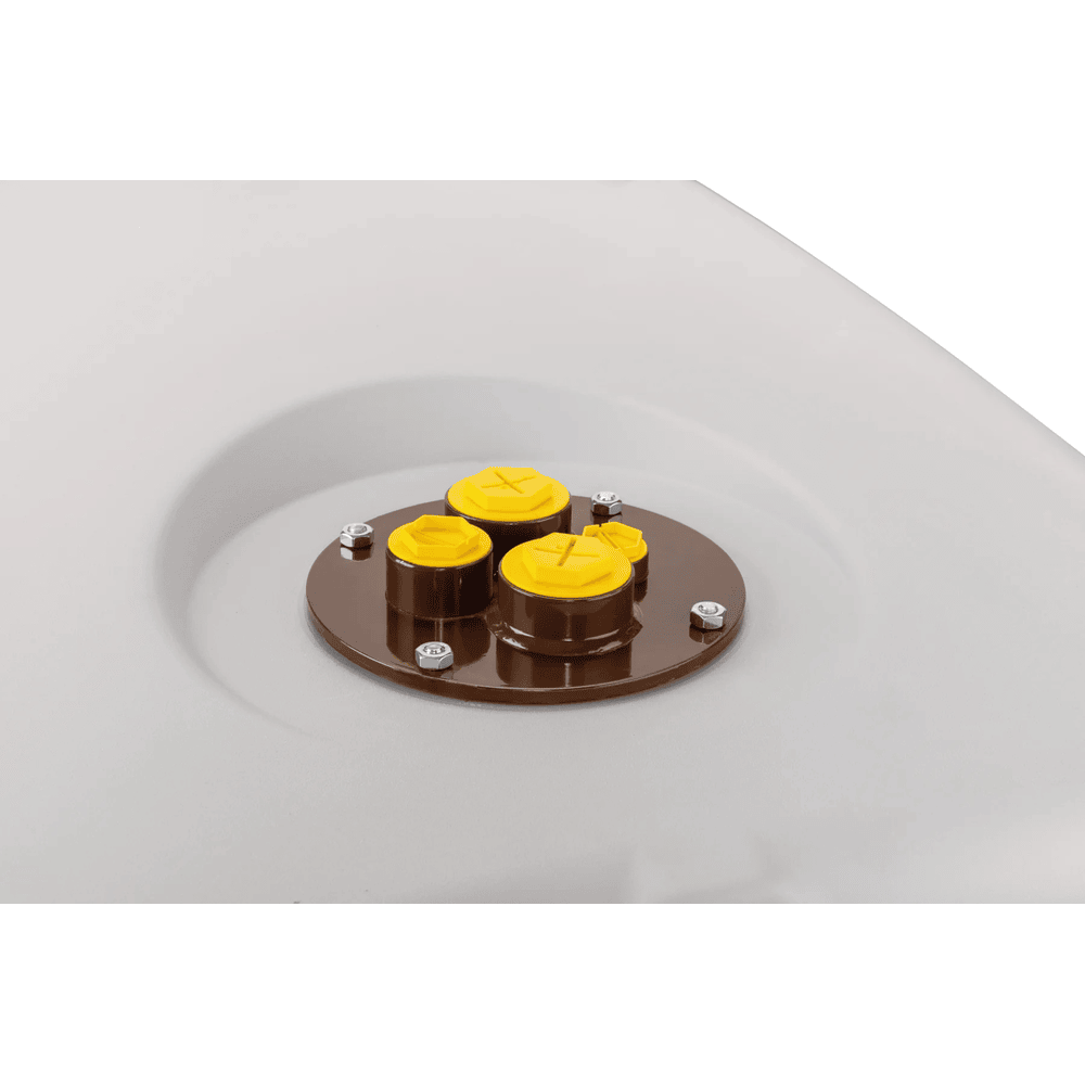 Domdeckel (Stahl) mit 4 Gewindemuffen - Zubehör für CUBE Profitank Schmierstoff Slimline