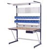 Bedrunka+Hirth Arbeitsplatzsystem workraster mit Multi-Wand-Aufbau, Unterhängeblock und Magnetwand, 1500 x 800 x 2070 mm