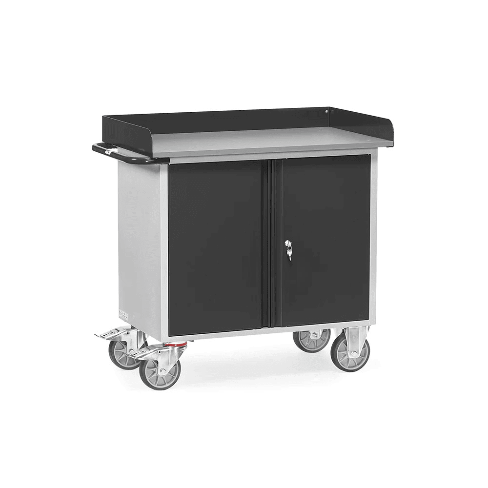 FETRA Chariot d'atelier "GREY EDITION", avec placard à 2 portes