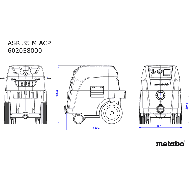 Metabo Allessauger ASR 35 M ACP, 1400 Watt, mit Druckdifferenzmessung