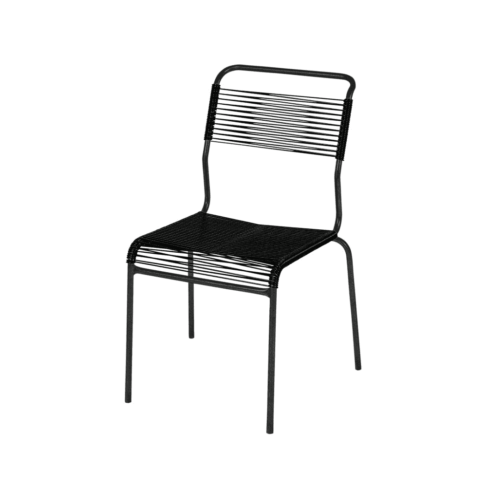Schaffner Chaise Spaghetti Säntis sans accoudoirs, en tube d'acier galvanisé et revêtu, disponible en plusieurs versions