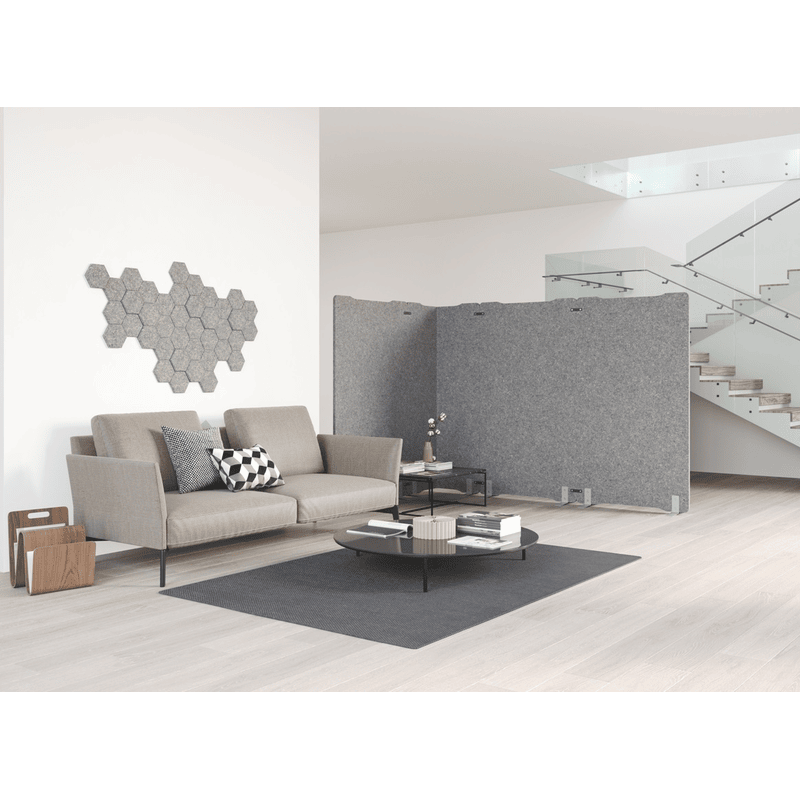 Cloison acoustique d'angle, pour angle continu 90°, 100 x 25 x 1800 mm