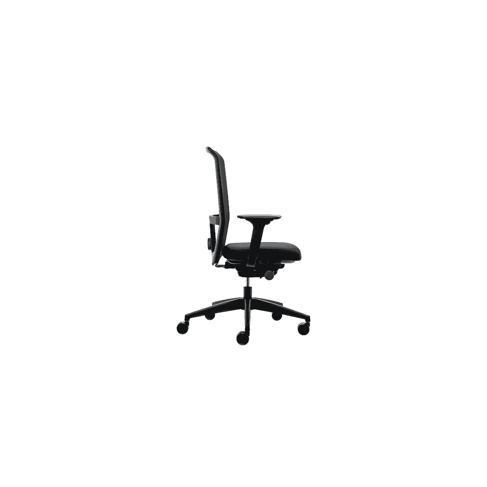 Chaise de bureau Interstuhl LX212 avec accoudoirs 4D réglables et appui-tête, noir