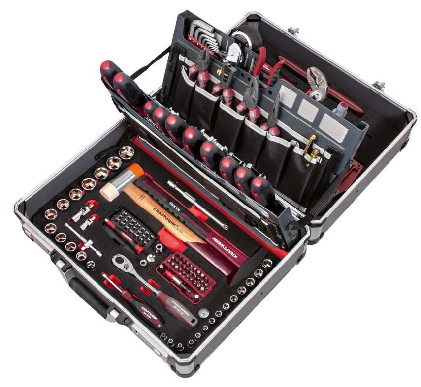 KRAFTWERK PRO LINE Werkzeugkoffer P500, für Service, 3/8", 154-teilig, inkl. Werkzeug