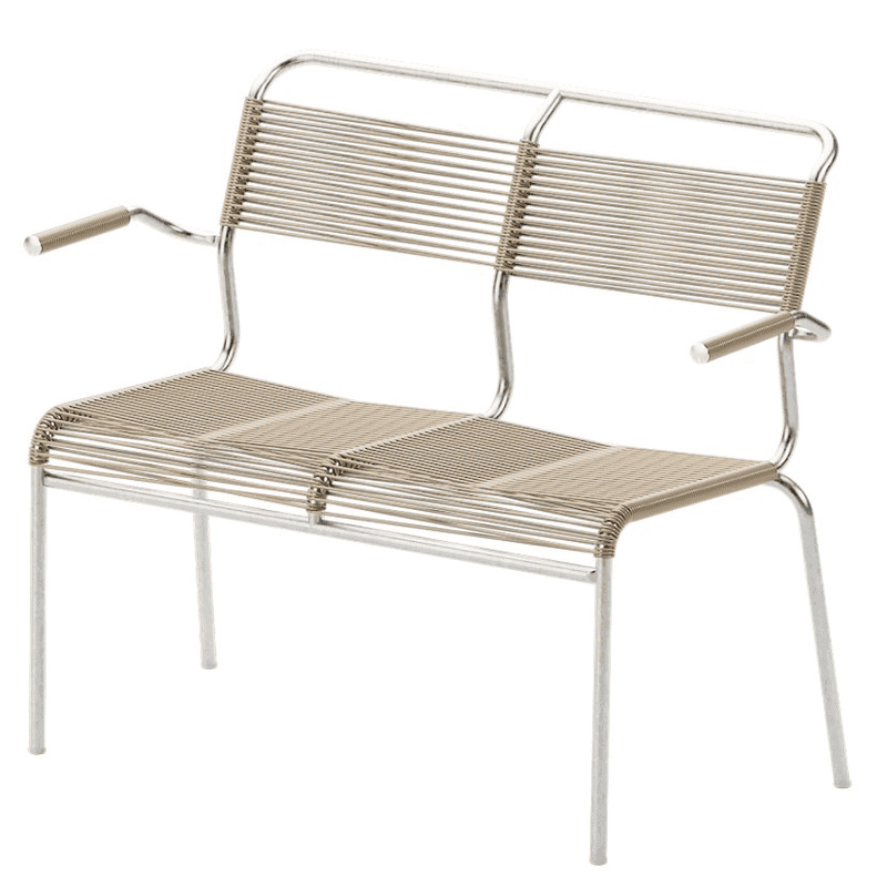 Schaffner Banc double Spaghetti Säntis avec accoudoirs, L x P x H 1070 x 580 x 850 mm, disponible en plusieurs versions