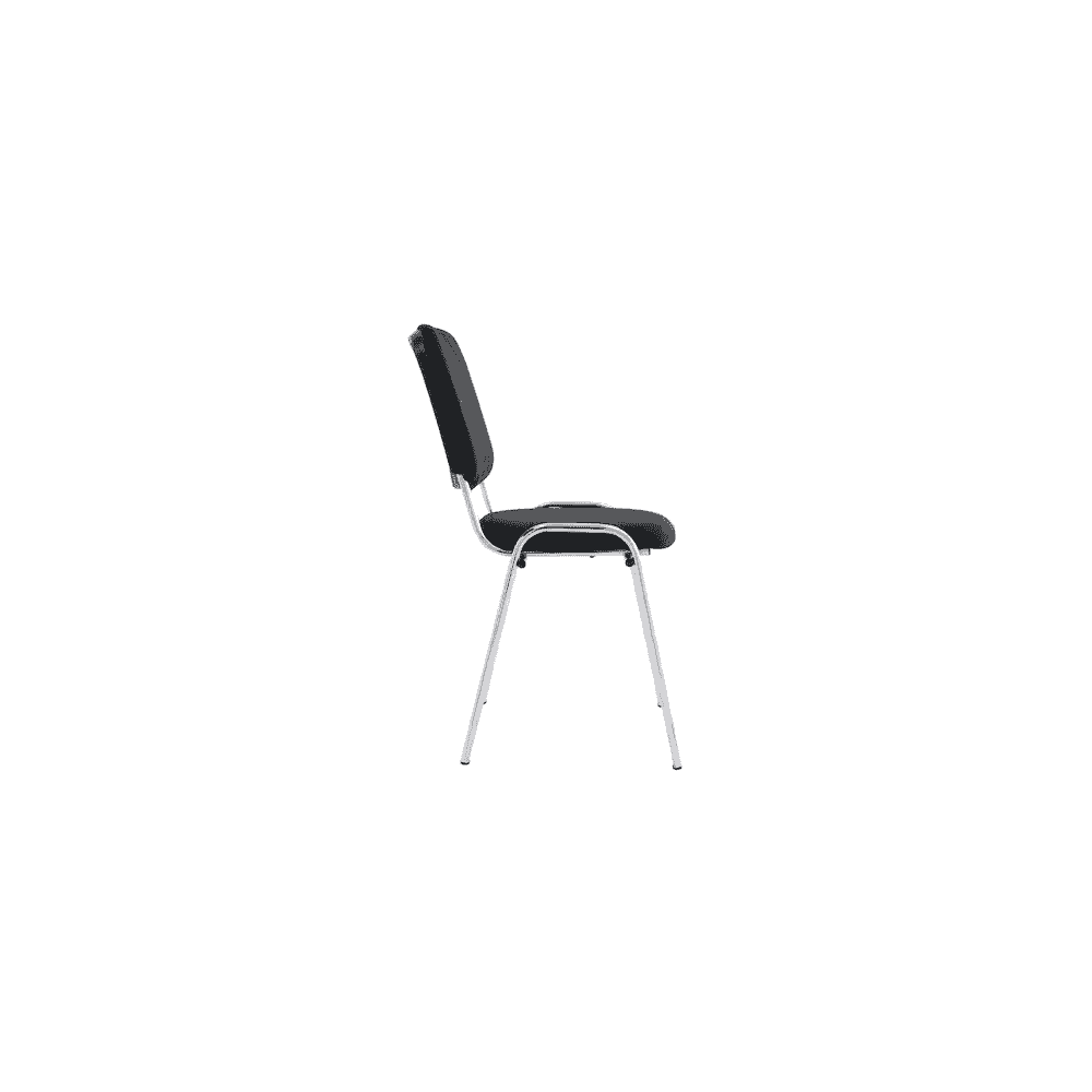 Chaise visiteur Arws C20 en tissu avec piètement chromé, empilable, noir