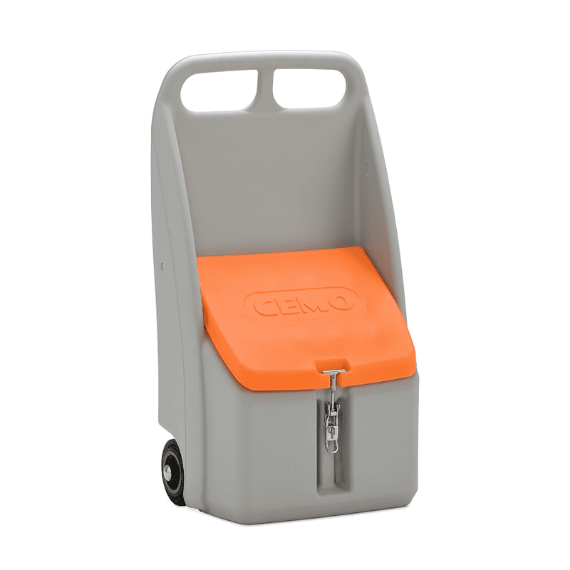 Mobiler Streugutwagen Go-Box 70 | 70 l Ladekapazität | einsetzbar für Winterdienst sowie auch auch als mobile Notfallbox für Bindemittel