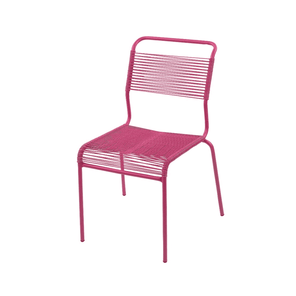 Schaffner Chaise Spaghetti Säntis sans accoudoirs, en tube d'acier galvanisé et revêtu, disponible en plusieurs versions