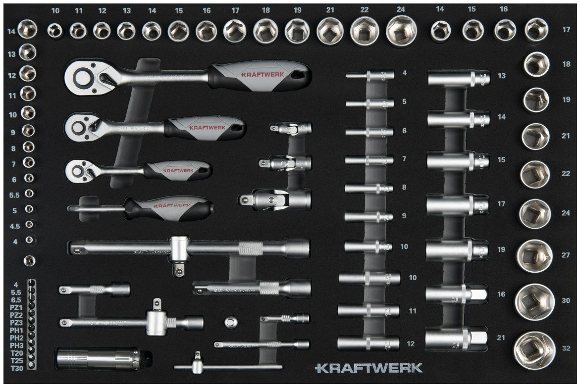 KRAFTWERK BT LINE Chariot d'atelier BT700s, 7 tiroirs, 194 pièces, outils inclus