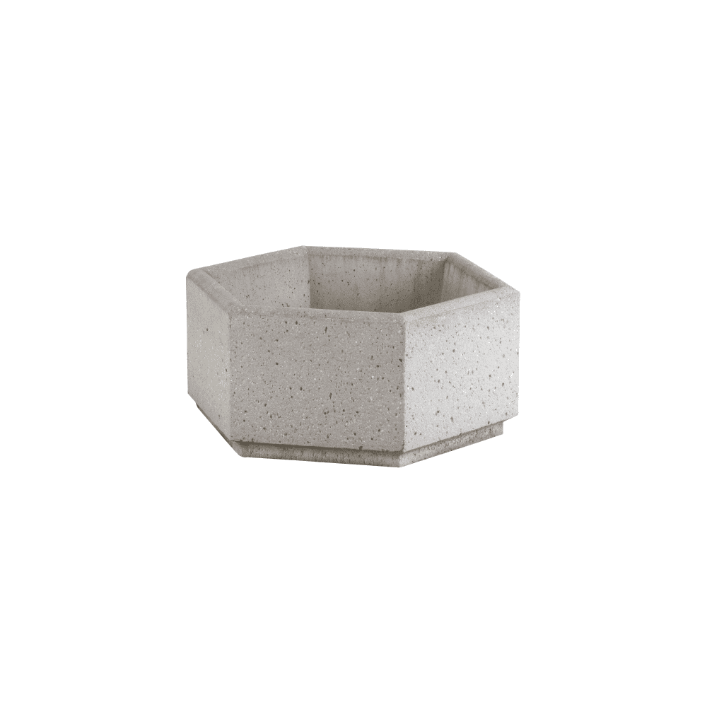 Sechseckiger Blumenbehälter aus Beton