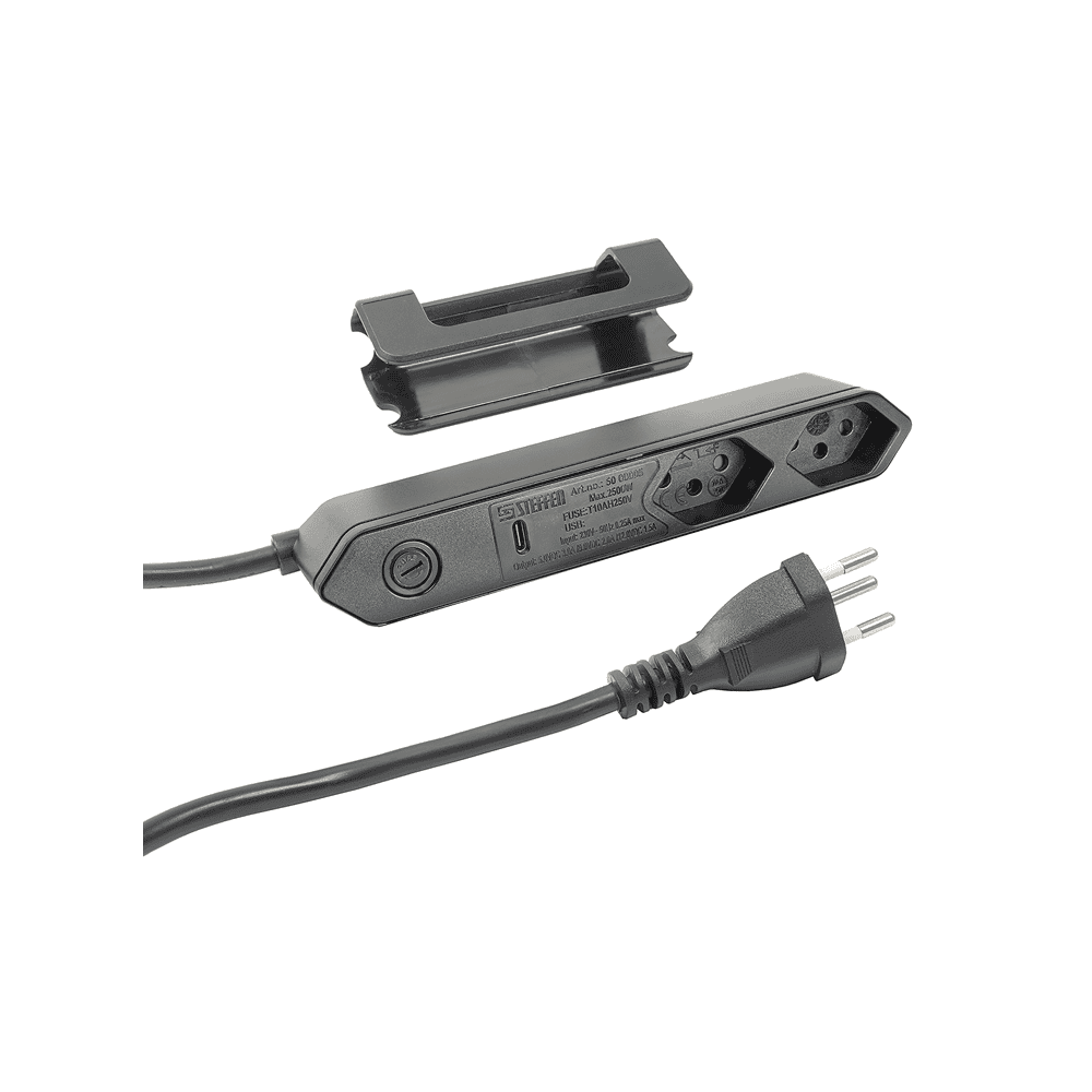 Steffen Multiprise IQ, 2 prises de courant T13, 1 port USB-C PD (18 W), 10 A, IP20, câble de 1.5 m, en deux couleurs