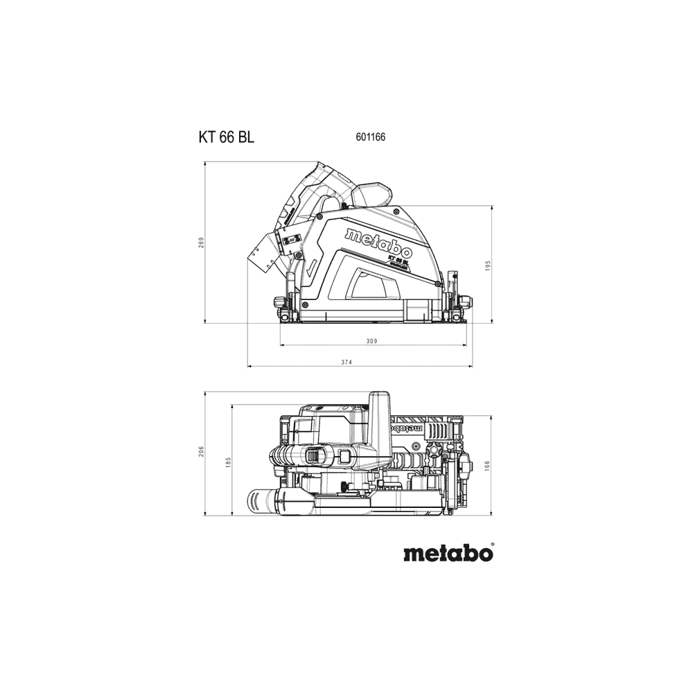 Metabo Tauchkreissäge KT 66 BL, 1200 Watt, in drei Ausführungen