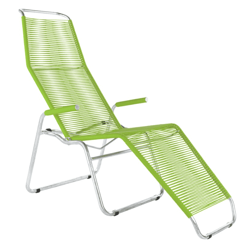 Schaffner Chaise longue spaghetti BRISSAGO, patins avec accoudoirs, empilable