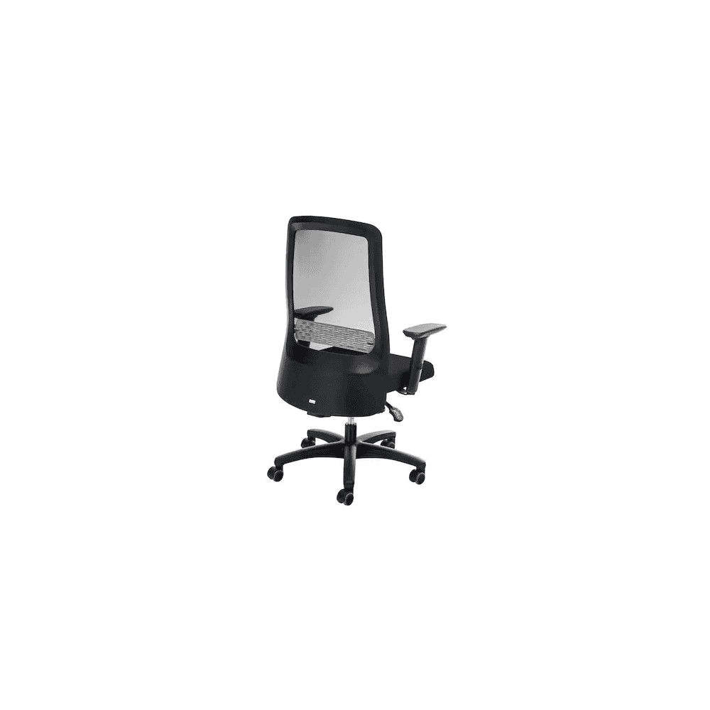 Chaise de bureau ECCON 7172, dossier haut en maille, mécanisme synchrone, noir