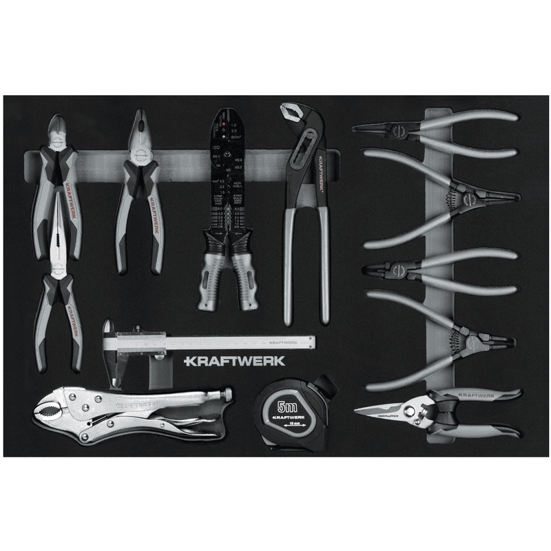 KRAFTWERK BASIC LINE EVA Insert pour outils à pince et outils de mesure, 600 x 400 mm, 13 pièces