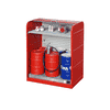 Gefahrstoff-Rollladenschrank TYP RSG - 6x 60 Liter Fässer und Kleingebindewanne - rote Farbe