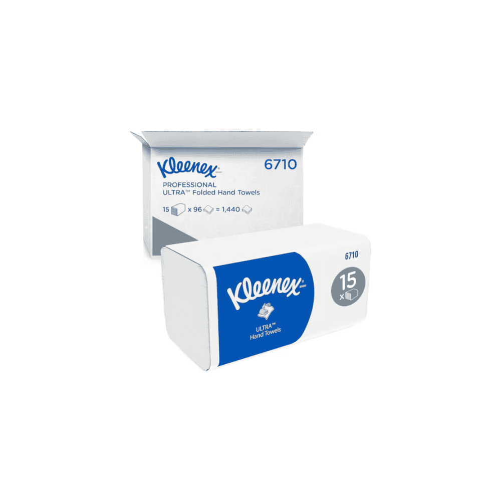 Essuie-mains Kleenex Ultra, 3 plis, pliage en V, paquet de 15 x 96 pièces