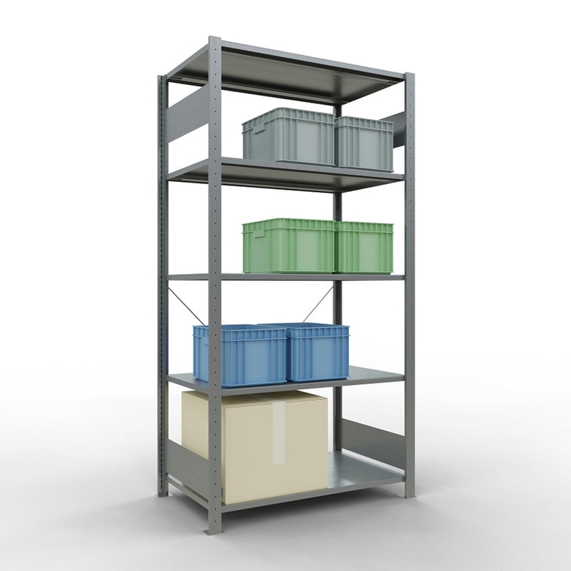 Schulte Fachbodenregal, modulares Stecksystem, einseitig nutzbar, verzinkt