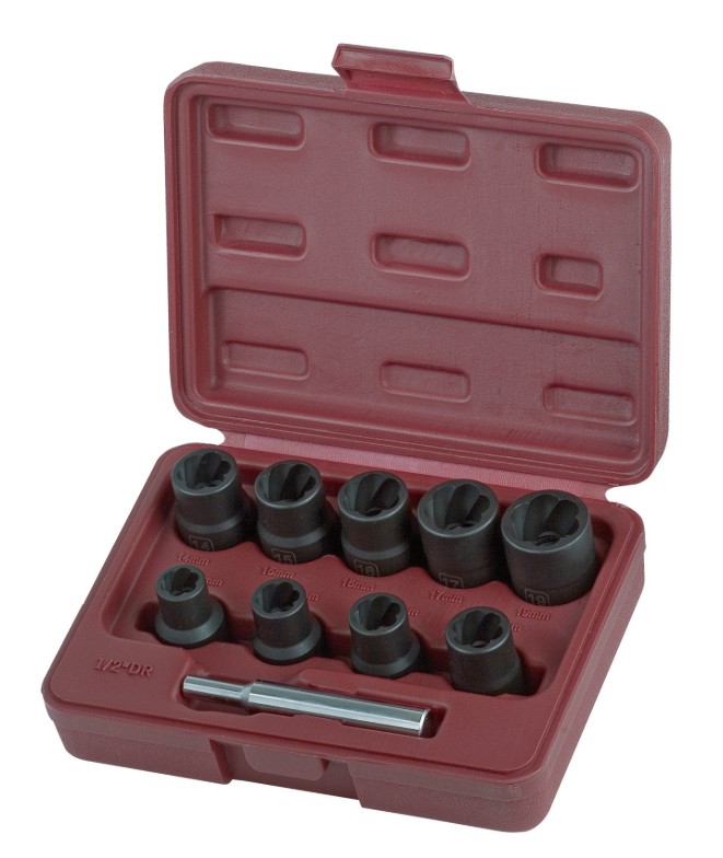 KRAFTWERK Ausdreh-Steckschlüssel-Satz, 1/2", 10-teilig, BxTxH 120 x 164 x 52 mm