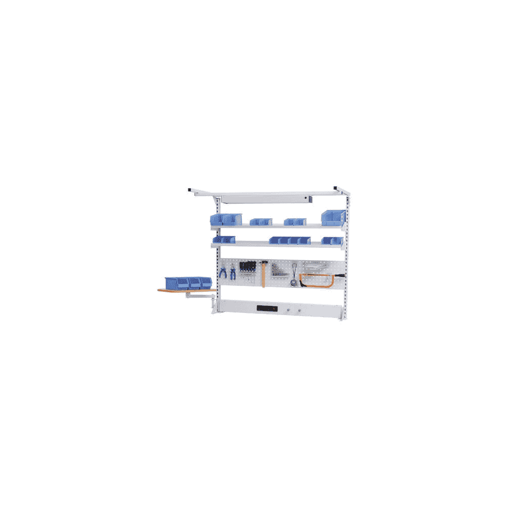 Bedrunka+Hirth Multi-Wand-Aufbau workline Breite 1500 mit Obergestell und Schwenkarm