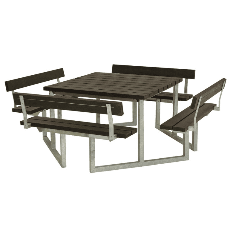 PLUS Ensemble de mobilier de jardin Twist RePlast, noir, disponible en plusieurs modèles