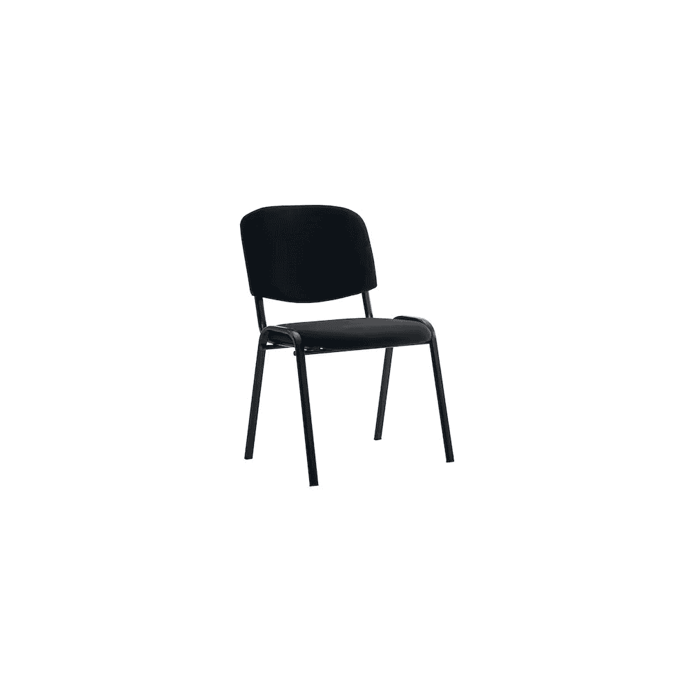 Chaise visiteur Arws C20, empilable, dossier et assise en tissu, noir