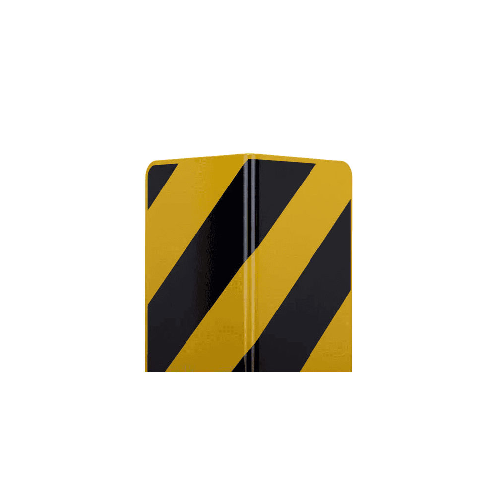 Protection anti-collision profilé en L 800 mm, acier 5 mm, revêtement par poudre jaune/noir, certifié TÜV