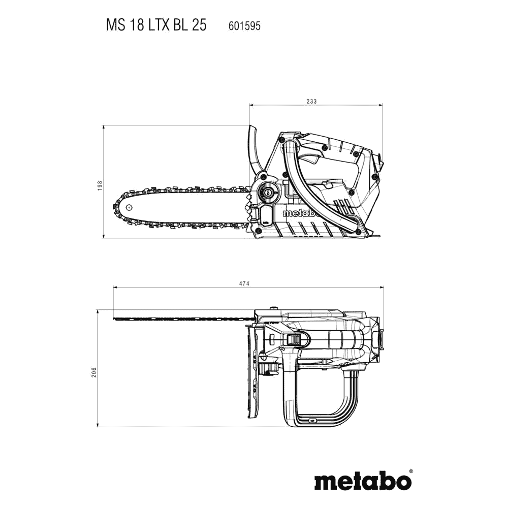 Metabo Akku-Kettensäge MS 18 LTX BL 25, 18 V, in zwei Ausführungen