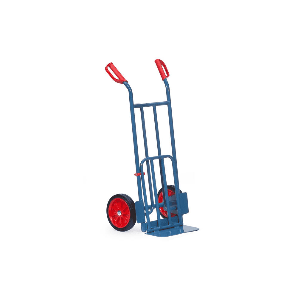 Fetra Paketkarre mit grosser Stahlrohr-Klappschaufel, Höhe 1150 mm, 250 kg Tragkraft