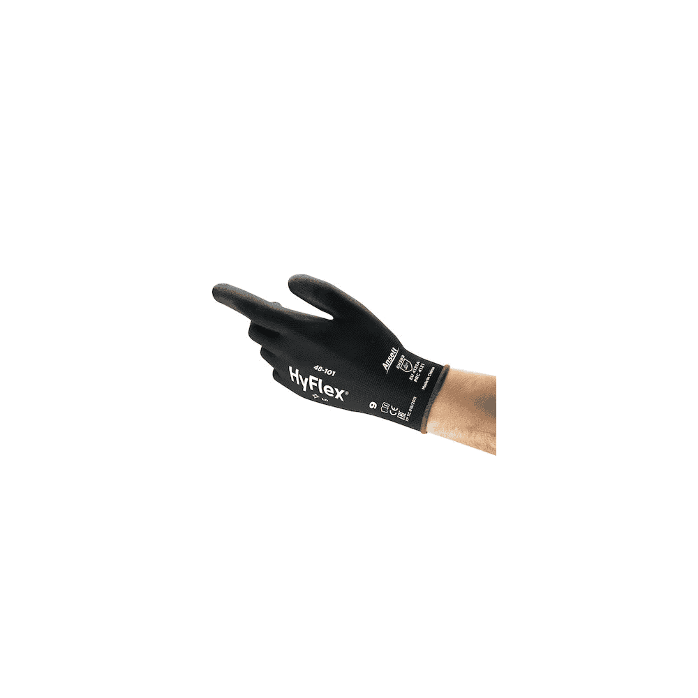 Gants de protection mécanique Ansell Hyflex 48-101, noirs