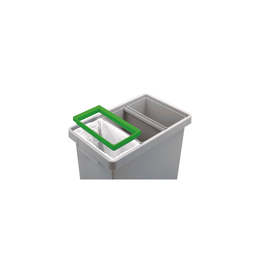 Poubelle plastique trois compartiments 40 l, pour le tri des déchets