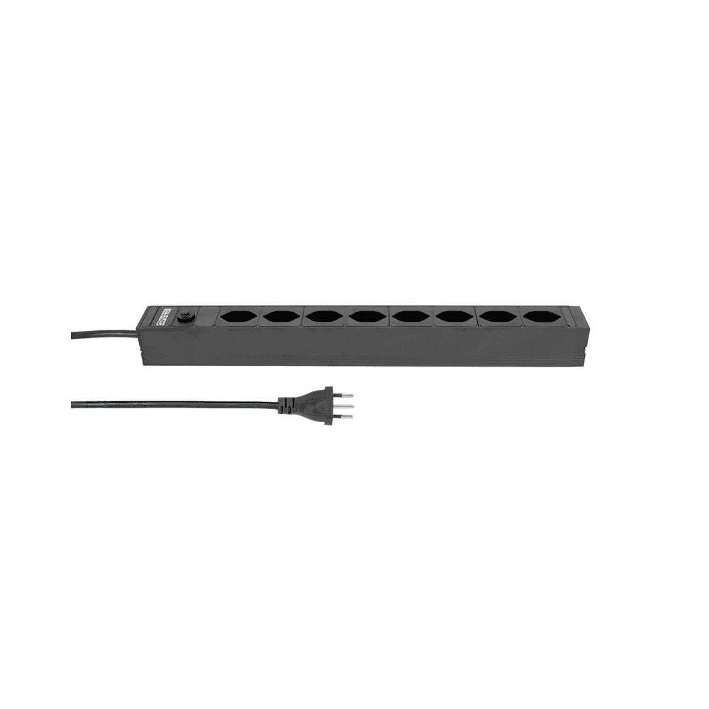 Steffen Steckdosenleiste ALU MODULAR PDU, 8 x T13, 10 A, IP20, 3 m Kabel, mit Überstromschutz, diverse Farben