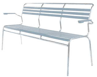 Schaffner SÄNTIS banc avec lattes, structure en tube d'acier galvanisé à chaud, disponible en plusieurs versions