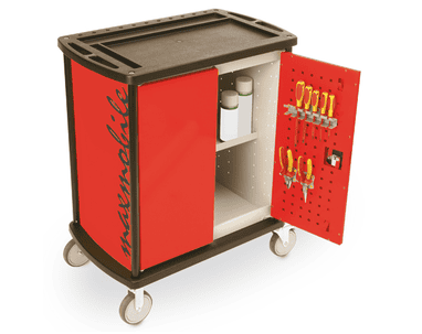 Bedrunka+Hirth Servante d'atelier mobile maxmobile 1, R 24-12, RAL 3020 avec 2 portes battantes et 1 étagère