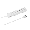 Steffen Steckdosenleiste POWER EASY, 6 x T13 Steckdosen, IP20, 1.5 m Kabel, mit Überstromschutz und Reset-Knopf