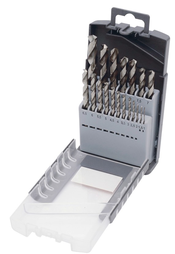 KRAFTWERK HSS-G Spiralbohrer-Set Ø 1-10/0,5 mm, 19-teilig