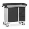Stahlblech-Werkstattwagen "GREY EDITION", 1 Schrank und 4 Schubladen, Tragkraft 400 kg 