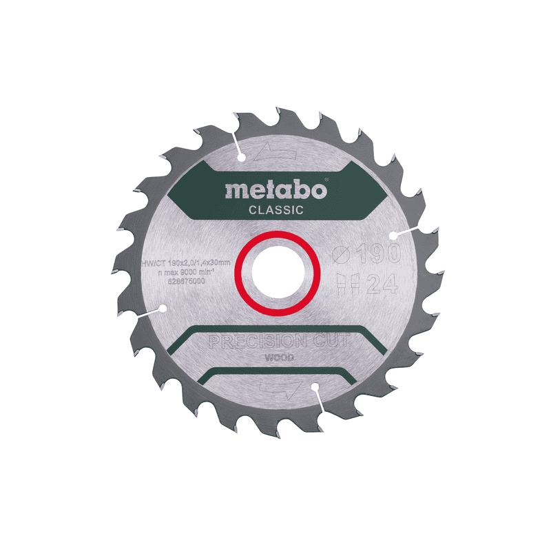 Metabo Kreissägeblatt "Precision Cut Wood - Classic" 190 x 30 mm, Z24, WZ, 15°
